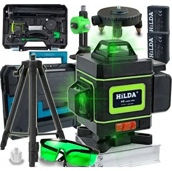 Měřící laser LASEROVÁ VODOVÁHA 360 ROVINNÁ HILDA 4D LASER KŘÍŽOVÝ STATIV 100 CM