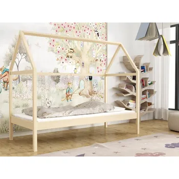 Dětská postel Dětská domečková postel Nicea Barva dřeva: Borovice přírodní, 90x200