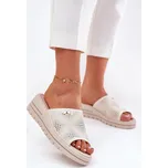 Dámské Kožené Pantofle Na Klínu Béžové Vinceza 41477