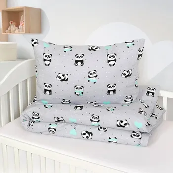 Povlečení Dětské bavlněné povlečení do postýlky PANDA