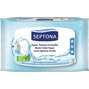 Toaletní papír Vlhčený papír bez vůně Septona 60 ks