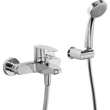 Vodovodní baterie Jednopáková nástěnná vanová a sprchová baterie Tres Flat, stříbrná