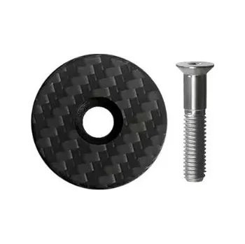 Horské kolo Krytka hlavovky z uhlíkového vlákna matná - Stříbrný šroub