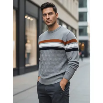 Pánský svetr Dstreet Trendy šedý pánský svetr