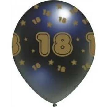 Balónek Balon 18 czarno-złoty 5szt