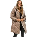 ZIMNÍ BUNDA DLOUHÁ PROŠÍVANÁ BÉŽOVÝ (CAMEL) KABÁT 5M3189 DENLEY_L