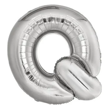 Balónek Foliové písmeno Q stříbrné 100 cm - Amscan