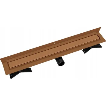 Odvodňovací žlab Měděný lineární odtok ke stěně Vogi Premium Duo 70 cm nízký sifon PVD