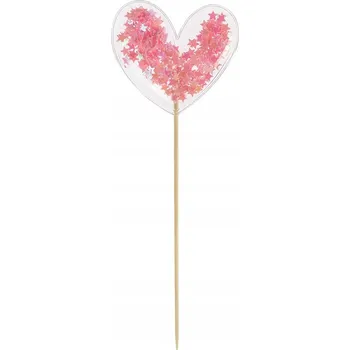 Obraz Topper Srdce na Špejli s Konfetami Valentýn