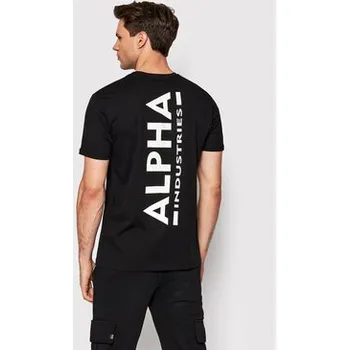 Pánské tričko Alpha Industries T-Shirt Backprint 128507 Černá Regular Fit S