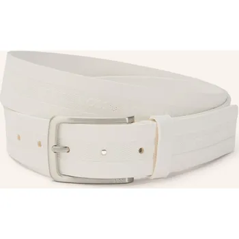 Opasek Boss Pánský Kožený Opasek Vered, bílá / stříbrná, 90
