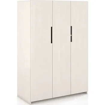 Šatní skříň Skříň Bergman 3D - masiv buk Odstín moření: Bílá