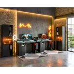 Herní stoly v sestavě s regály Gaming