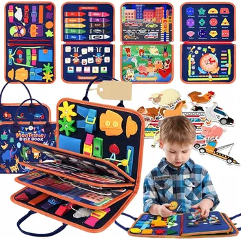 Dřevěná hračka Senzorická Manipulační Tabule pro děti, měkká, vzdělávací, Montessori