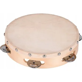 Hudební nástroj pro děti TAMBURÍNA Přírodní Dětská Kožená HRAČKA Hudební Interaktivní NÁSTROJ