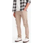 Ombre Mens STRAIGHT LEG cargo pants with striped pockets - sand