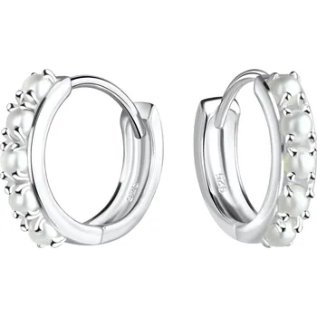 Náušnice Stříbrné náušnice kruhy s perličkami Ag 925/1000
