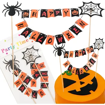 Verk Group Halloween dekorace na dort pro cupcakes picker topper girlanda papír