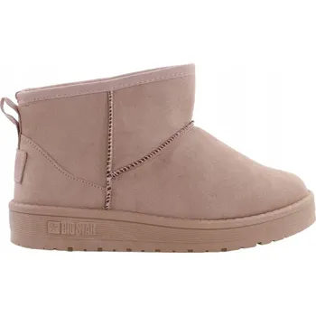 Dámská zimní obuv Dámské zimní boty sněhule zateplené růžové kotníkové boty Big Star KK274293 velikost 39