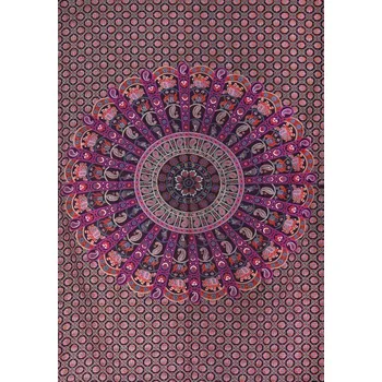 Přehoz na lůžko Mandala malá Ballari fialová