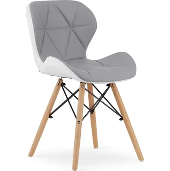 Jídelní židle Šedo-bílá židle LAGO z eko kůže