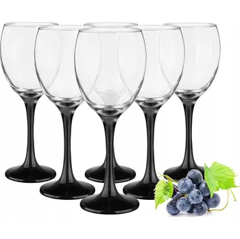 Sklenice Skleničky na bílé víno, skleničky na červené víno Glasmark bezbarvé, černé 300 ml 6 ks