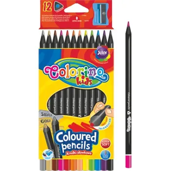 Pastelka Colorino pastelky Colorino trojhranné Black wood 12ks 474954