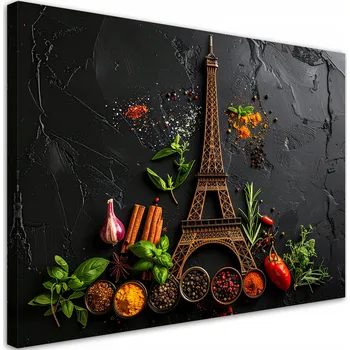 Obraz Obraz do kuchyně restaurace baru jídelny, Eiffelova věž Koření 45x30