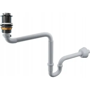 Sifon Zátka umyvadla bez přepadu klik-klak kulatý Garmand stříbrná