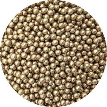 Přisada na vaření a pečení Cukrové perličky metalické zlaté 5mm 80g - I LOVE CAKES | Skvělé pro Váš domácí dort