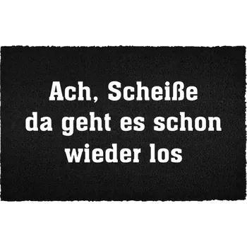 Rohožka Černá kokosová rohožka vstupní do domu Zase Začínáme Dárek 40x60