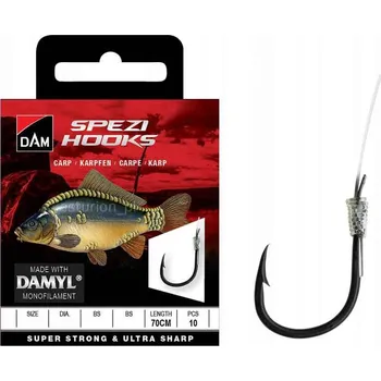 Rybářský háček DAM návazec Spezi Carp (kaprovité ryby) 70cm - 10ks 6
