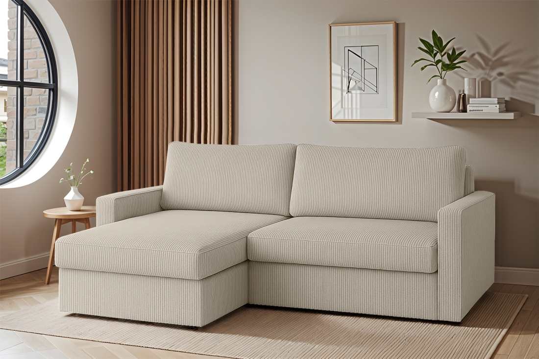 Rozkládací sedací souprava do L Faro mini - Krémová 100