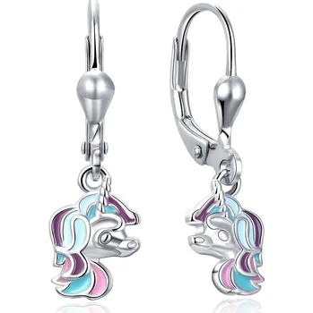 Náušnice MOISS stříbrné náušnice JEDNOROŽEC