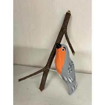 Dřevěná hračka Dřevotéka - Dřevěný ptáček na stromě - Červenka malá Dřevěný ptáček na stromě - Červenka malá