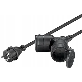 Napájecí kabel Prodlužovací Kabel Goobay pro zahradu 10 m, 2 ks , černý