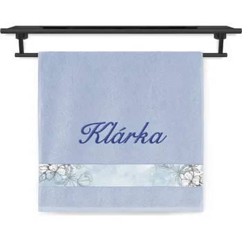 Ručník Ručník se jménem NA PŘÁNÍ 50x100 Něžné kvítí světle modrý