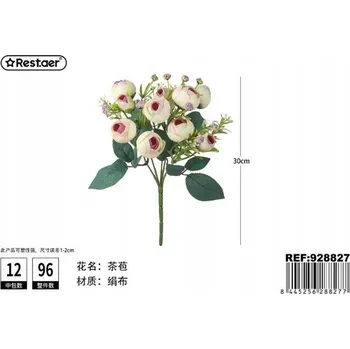 umělá květina Rest.aer - Kytice 5 větví 10 čajových květů 32 CM
