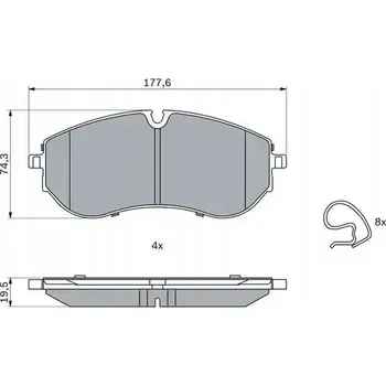 Brzdová destička Sada brzdových destiček, kotoučové brzdy BOSCH 0 986 424 931