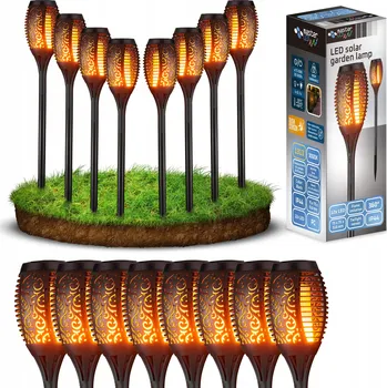Venkovní osvětlení SADA 8x Solární Zahradní Lampa Pochodeň LED Plamen Světla Do Zahrady