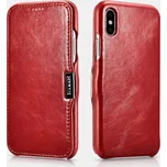 Knížkové pouzdro pro iPhone XS / X - iCarer, Vintage Red