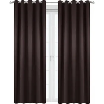 BytoTex Zatemňovací závěs s kroužky L769, 140 x 250 cm-hnědý