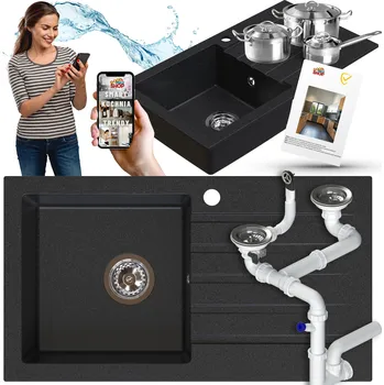 Granitový dřez Jednokomorový granitový dřez GoodPriceShop PIXIE