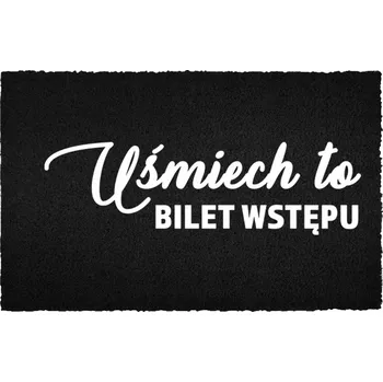 KOKOSOVÁ VSTUPNÍ ROHOŽKA ČERNÁ DO DOMU VESELÝ DÁREK ÚSMĚV VÍTÁN