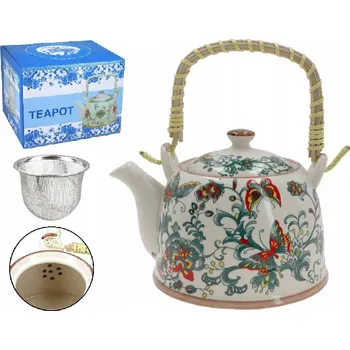 Konvice na čaj KONVICE KERAMICKÁ S LOUHOVAČEM DŽBÁNEK NÁDOBA NA ČAJ BYLINKY DÁREK 1