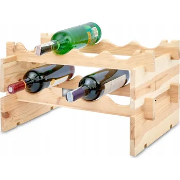 Obraz Dvoupatrový stojan na lahve z masivní borovice