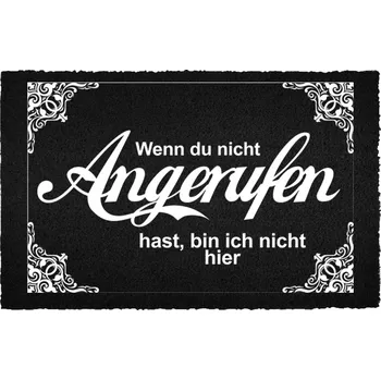 Černá kokosová rohožka vstupní | Nejsem doma Dárek 40x60cm