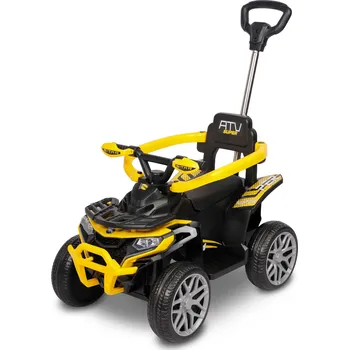 Dětské vozidlo ODRÁŽEDLO Čtyřkolka pro děti s měkkými koly, LED světly, auto 3v1, velké chodítko MOVIX, Eko kůže