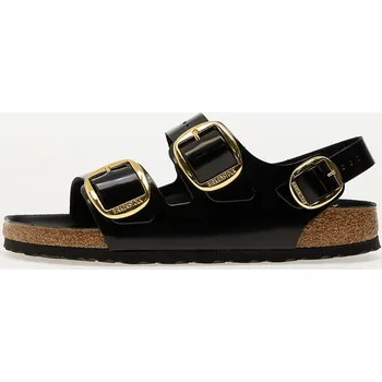 Pánská móda Tenisky Birkenstock Milano Big Buckle Natural Leather Patent High-Shine Black EUR 39