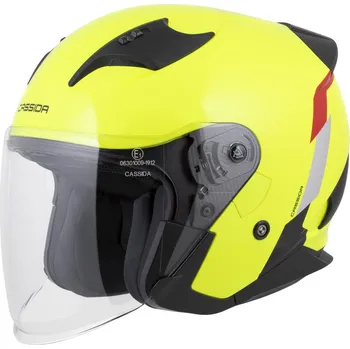 Helma na motorku Přilba reflex 2.0 safety, cassida (žlutá fluo/červená/šedá/stříbrná reflexní, vel. s)